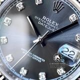 Đồng Hồ Rolex Datejust 41mm 126334-0006 Rep 1:1 Cao Cấp Vỏ Bạc Mặt Xám Cọc Số Đá Dây Kim Loại Jubilee