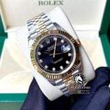 Đồng Hồ Rolex Datejust 41mm 126333-0006 Rep 1:1 Cao Cấp Vỏ Demi Vàng Kim Mặt Đen Cọc Số Đá Dây Kim Loại Jubilee