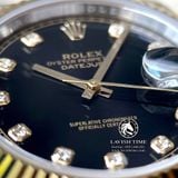 Đồng Hồ Rolex Datejust 41mm 126333-0006 Rep 1:1 Cao Cấp Vỏ Demi Vàng Kim Mặt Đen Cọc Số Đá Dây Kim Loại Jubilee