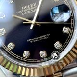 Đồng Hồ Rolex Datejust 41mm 126333-0006 Rep 1:1 Cao Cấp Vỏ Demi Vàng Kim Mặt Đen Cọc Số Đá Dây Kim Loại Jubilee
