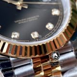 Đồng Hồ Rolex Datejust 41mm 126333-0006 Rep 1:1 Cao Cấp Vỏ Demi Vàng Kim Mặt Đen Cọc Số Đá Dây Kim Loại Jubilee