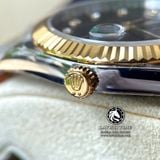 Đồng Hồ Rolex Datejust 41mm 126333-0006 Rep 1:1 Cao Cấp Vỏ Demi Vàng Kim Mặt Đen Cọc Số Đá Dây Kim Loại Jubilee