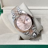 Đồng Hồ Rolex Datejust 41mm 126331-0010 Rep 1:1 Cao Cấp Vỏ Demi Vàng Hồng Mặt Hồng Cọc Số Vạch Dây Kim Loại Jubilee