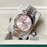 Đồng Hồ Rolex Datejust 41mm 126331-0010 Rep 1:1 Cao Cấp Vỏ Demi Vàng Hồng Mặt Hồng Cọc Số Vạch Dây Kim Loại Jubilee