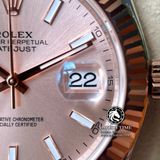 Đồng Hồ Rolex Datejust 41mm 126331-0010 Rep 1:1 Cao Cấp Vỏ Demi Vàng Hồng Mặt Hồng Cọc Số Vạch Dây Kim Loại Jubilee