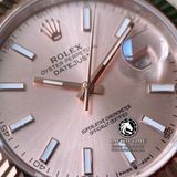 Đồng Hồ Rolex Datejust 41mm 126331-0010 Rep 1:1 Cao Cấp Vỏ Demi Vàng Hồng Mặt Hồng Cọc Số Vạch Dây Kim Loại Jubilee