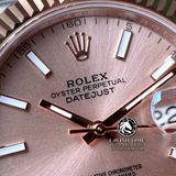 Đồng Hồ Rolex Datejust 41mm 126331-0010 Rep 1:1 Cao Cấp Vỏ Demi Vàng Hồng Mặt Hồng Cọc Số Vạch Dây Kim Loại Jubilee