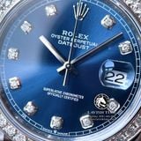 Đồng Hồ Rolex Datejust 41mm 126334 Rep 1:1 Chế Tác Vỏ Bạc Mặt Xanh Niềng Bezel Và Cọc Số Độ Kim Cương Thiên Nhiên Dây Kim Loại Jubilee