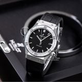 Đồng Hồ Hublot Classic Fusion 42mm Rep 1:1 Chế Tác Vỏ Bạc Độ Viền Bezel Kim Cương Thiên Nhiên Baguette - Moissanite 542.NX.1171.LR