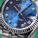 Đồng Hồ Rolex Datejust 31mm 178274-0048 Rep 1:1 Chế Tác Mặt Xanh Dương Niềng Khía Dây Thép Jubilee 5 mắt