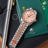 Đồng Hồ Rolex Datejust 31mm m278271-0024 Rep 1:1 Chế Tác Mặt Hoa Hồng Niềng Khía Dây Demi Vàng Hồng Jubilee 5 mắt