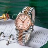 Đồng Hồ Rolex Datejust 31mm m278271-0024 Rep 1:1 Chế Tác Mặt Hoa Hồng Niềng Khía Dây Demi Vàng Hồng Jubilee 5 mắt