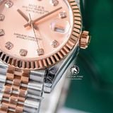 Đồng Hồ Rolex Datejust 31mm m278271-0024 Rep 1:1 Chế Tác Mặt Hoa Hồng Niềng Khía Dây Demi Vàng Hồng Jubilee 5 mắt