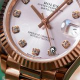 Đồng Hồ Rolex Datejust 31mm m278275-0010 Rep 1:1 Chế Tác Mặt Bạc Niềng Khía Dây Vàng Hồng President 3 mắt