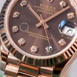 Đồng Hồ Rolex Datejust 31mm m278275-0010 Rep 1:1 Chế Tác Mặt Nâu Chocolate Niềng Khía Dây Vàng Hồng President 3 mắt
