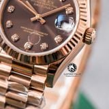 Đồng Hồ Rolex Datejust 31mm m278275-0010 Rep 1:1 Chế Tác Mặt Nâu Chocolate Niềng Khía Dây Vàng Hồng President 3 mắt
