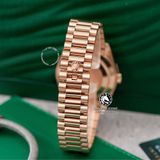 Đồng Hồ Rolex Day-Date 40mm 228235-0055 Rep 1:1 Chế Tác Mặt Số Xám Đen Ombre Cọc Số Đính Đá Baguette Vàng Hồng Khối Lượng 185 Gram