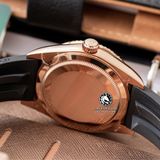 Đồng Hồ Rolex Sky-Dweller 42mm 336235-0002 Rep 1:1 Chế Tác Vỏ Vàng Hồng Mặt Nâu Chocolate Dây Cao Su Oysterflex