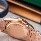 Đồng Hồ Rolex Day-Date 36mm 128235-0085 Rep 1:1 Chế Tác Mặt Số Xanh Lục Lam Cọc Số Đính Đá Baguette Vàng Hồng Khối Lượng 160 Gram