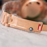 Đồng Hồ Rolex Day-Date 36mm 128235-0085 Rep 1:1 Chế Tác Mặt Số Xanh Lục Lam Cọc Số Đính Đá Baguette Vàng Hồng Khối Lượng 160 Gram