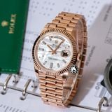 Đồng Hồ Rolex Day-Date 40mm 228235-0056 Rep 1:1 Chế Tác Mặt Số Xà Cừ Vân Mây Cọc Số Đính Kim Cương Moissanite