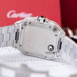 Đồng Hồ Cartier Santos De Cartier 40mm WSSA0064 Rep 1:1 Chế Tác Vỏ Bạc Mặt Nâu Dây Kim Loại
