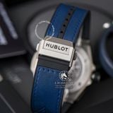 Đồng Hồ Hublot Big Bang Sang Bleu 45mm Rep 1:1 Chế Tác Vỏ Bạc Mặt Xanh Dương Dây Da 415.NX.7179.VR.MXM18