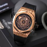 Đồng Hồ Hublot Big Bang Sang Bleu 45mm Rep 1:1 Chế Tác Vỏ Vàng Hồng Mặt Đen Dây Da 415.OX.1118.VR.MXM17