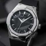 Đồng Hồ Hublot Classic Fusion Orlinski 40mm Rep 1:1 Chế Tác Vỏ Bạc Mặt Số Đen Dây Cao Su Đen 550.NS.1800.RX.ORL19