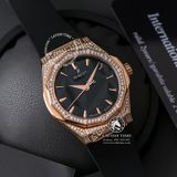 Đồng Hồ Hublot Classic Fusion Orlinski 40mm Rep 1:1 Chế Tác Vỏ Vàng Hồng Đính Đá Pave Mặt Số Đen Dây Cao Su Đen 550.OS.1800.RX.1604.ORL19