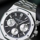 Đồng Hồ Audemars Piguet Royal Oak Chronograph 26331ST.OO.1220ST.02 Rep 1:1 Chế Tác Vỏ Bạc Mặt Đen Dây Kim Loại