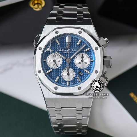 Đồng Hồ Audemars Piguet Royal Oak Chronograph 26331ST.OO.1220ST.01 Rep 1:1 Chế Tác Vỏ Bạc Mặt Xanh Dây Kim Loại