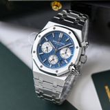 Đồng Hồ Audemars Piguet Royal Oak Chronograph 26331ST.OO.1220ST.01 Rep 1:1 Chế Tác Vỏ Bạc Mặt Xanh Dây Kim Loại