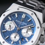 Đồng Hồ Audemars Piguet Royal Oak Chronograph 26331ST.OO.1220ST.01 Rep 1:1 Chế Tác Vỏ Bạc Mặt Xanh Dây Kim Loại