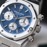 Đồng Hồ Audemars Piguet Royal Oak Chronograph 26331ST.OO.1220ST.01 Rep 1:1 Chế Tác Vỏ Bạc Mặt Xanh Dây Kim Loại