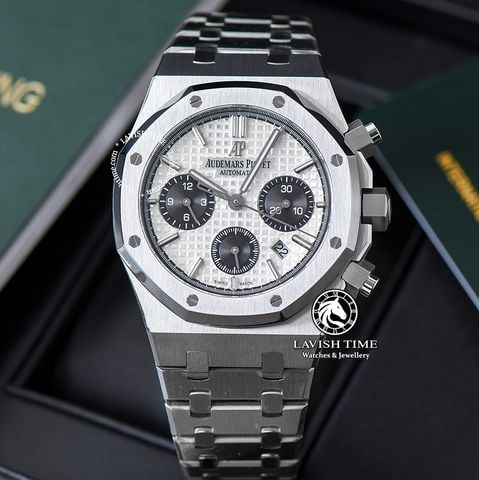 Đồng Hồ Audemars Piguet Royal Oak Chronograph 26331ST.OO.1220ST.03 Rep 1:1 Chế Tác Vỏ Bạc Mặt Trắng Dây Kim Loại