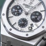 Đồng Hồ Audemars Piguet Royal Oak Chronograph 26331ST.OO.1220ST.03 Rep 1:1 Chế Tác Vỏ Bạc Mặt Trắng Dây Kim Loại