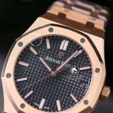 Đồng Hồ Audemars Piguet Royal Oak 15500OR.OO.1220OR.01 Rep 1:1 Chế Tác Vỏ Vàng Hồng Mặt Đen Dây Kim Loại