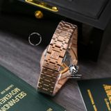 Đồng Hồ Audemars Piguet Royal Oak 15500OR.OO.1220OR.01 Rep 1:1 Chế Tác Vỏ Vàng Hồng Mặt Đen Dây Kim Loại