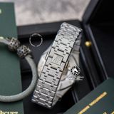 Đồng Hồ Audemars Piguet Royal Oak Frosted-Gold 15454BC.GG.1259BC.03 Rep 1:1 Chế Tác Vỏ Bạc Mặt Đen Dây Kim Loại