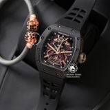 Đồng Hồ Richard Mille RM 47 The Time Of The Samurai Rep 1:1 Chế Tác Vỏ Ceramic Đen Mặt Skeleton Lộ Cơ Dây Cao Su