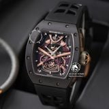 Đồng Hồ Richard Mille RM 47 The Time Of The Samurai Rep 1:1 Chế Tác Vỏ Ceramic Đen Mặt Skeleton Lộ Cơ Dây Cao Su