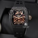 Đồng Hồ Richard Mille RM 47 The Time Of The Samurai Rep 1:1 Chế Tác Vỏ Ceramic Đen Mặt Skeleton Lộ Cơ Dây Cao Su