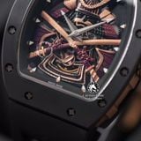 Đồng Hồ Richard Mille RM 47 The Time Of The Samurai Rep 1:1 Chế Tác Vỏ Ceramic Đen Mặt Skeleton Lộ Cơ Dây Cao Su