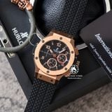 Đồng Hồ Hublot Big Bang 44mm Rep 1:1 Chế Tác Vỏ Vàng Hồng Mặt Đen Dây Cao Su 301.PX.130.RX