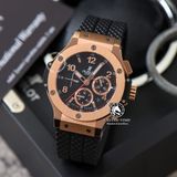 Đồng Hồ Hublot Big Bang 44mm Rep 1:1 Chế Tác Vỏ Vàng Hồng Mặt Đen Dây Cao Su 301.PX.130.RX