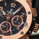 Đồng Hồ Hublot Big Bang 44mm Rep 1:1 Chế Tác Vỏ Vàng Hồng Mặt Đen Dây Cao Su 301.PX.130.RX