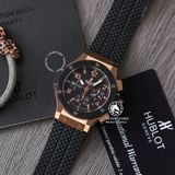 Đồng Hồ Hublot Big Bang 44mm Rep 1:1 Chế Tác Vỏ Vàng Hồng Niềng Ceramic Đen Mặt Carbon Đen 301.PB.131.RX