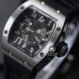 Đồng Hồ Richard Mille RM 010 Rep 1:1 Chế Tác Vỏ Bạc Mặt Skeleton Lộ Cơ Dây Cao Su