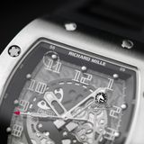 Đồng Hồ Richard Mille RM 010 Rep 1:1 Chế Tác Vỏ Bạc Mặt Skeleton Lộ Cơ Dây Cao Su